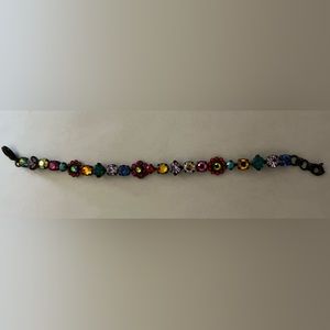 Retired Sorrelli Bracelet, multi colored stones with antique gold/brass setting